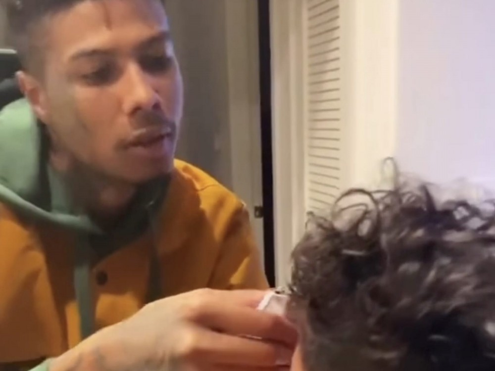 Blueface's Son Cries But Then Shows Off His Fire Haircut