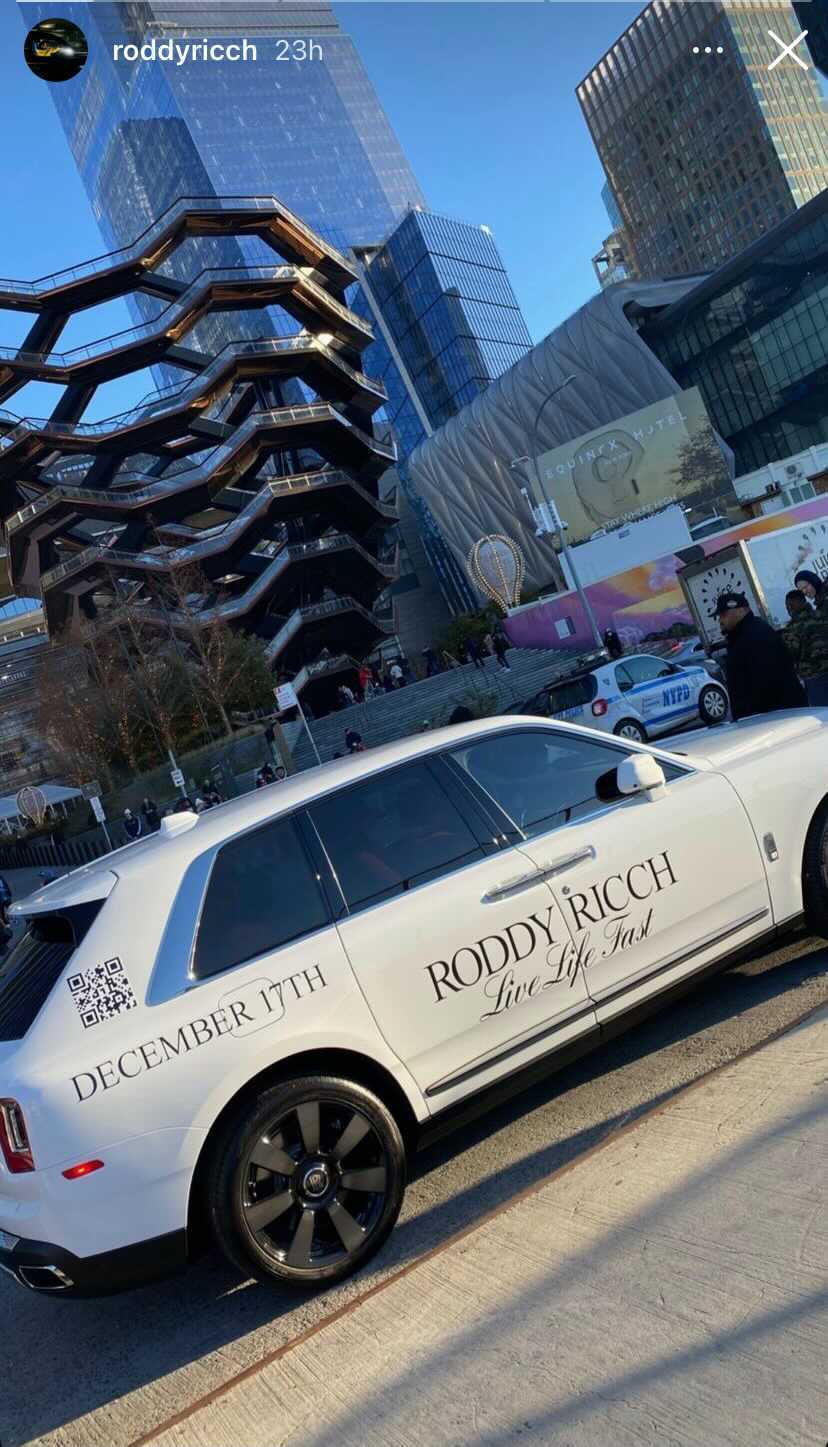 Roddy Rich Coming In A Rolls Royce