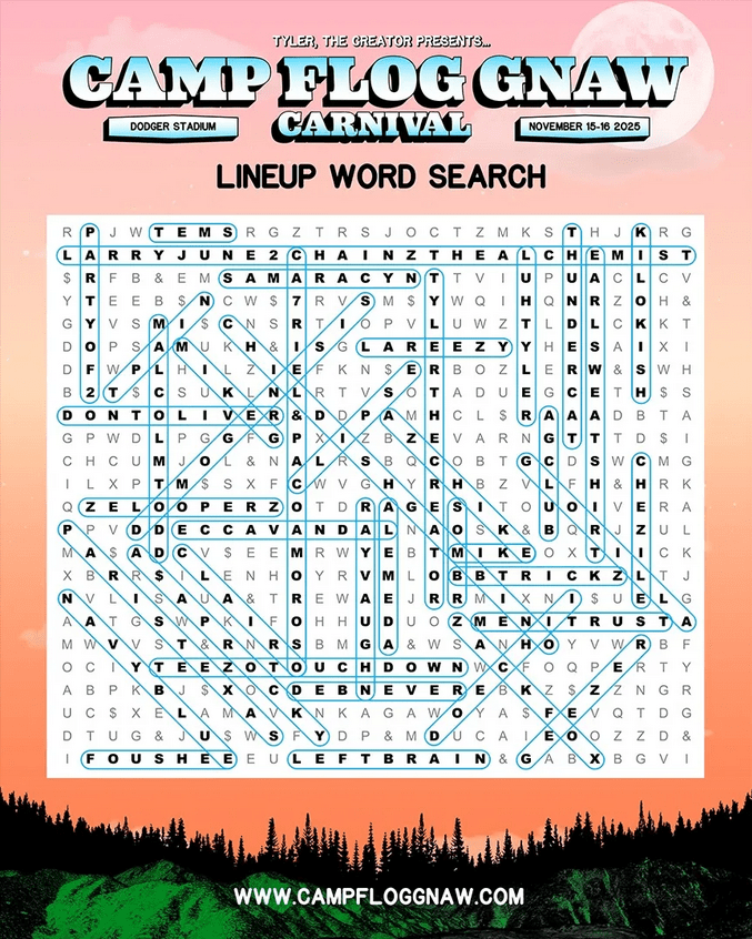 Tyler, the Creator announces Camp Flog Gnaw 2025 lineup