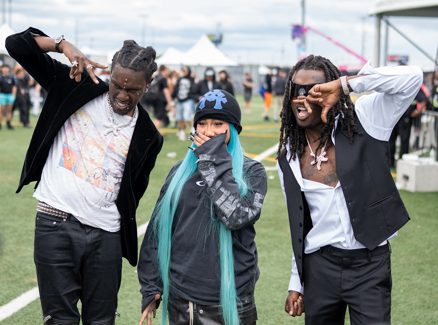 diamond*, North West, and Tezzus backstage at Summer Smash 2026.